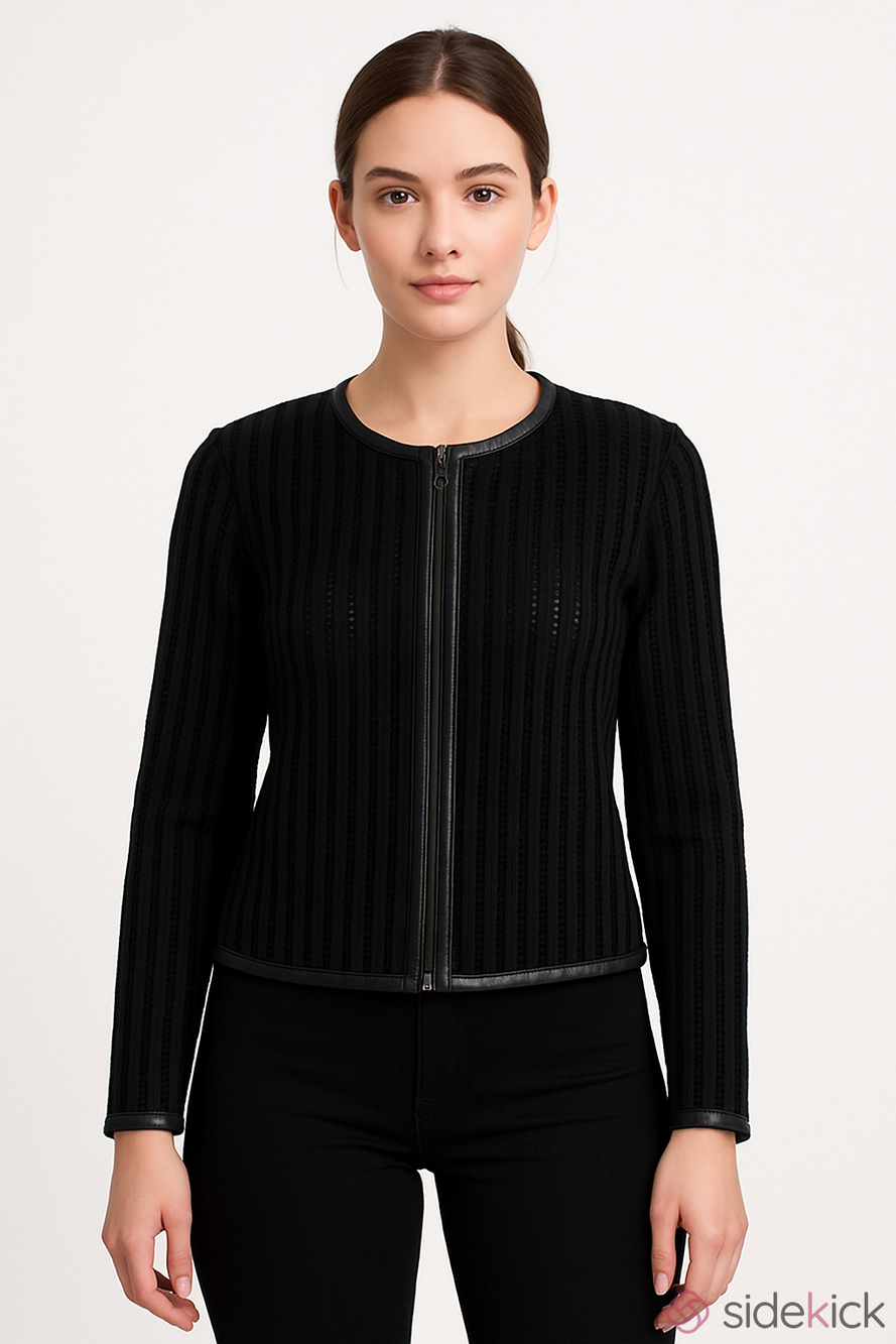 Ralph Lauren Black Label Black Perforated Zip Jacket - Picture 10 of 10